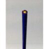 Millefiori bleu cobalt fleur rouge tige de verre pour mosaïque diamètre de 4 à 6 mm 30 cm