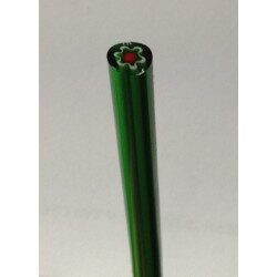 Millefiori vert fleur blanche tige de verre pour mosaïque diamètre de 4-6 mm 30 cm