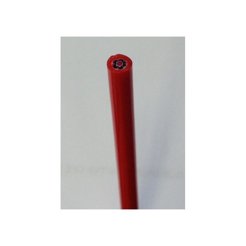 Millefiori rouge fleur bleu tige de verre pour mosaïque diamètre de 4 à 6 mm 30 cm