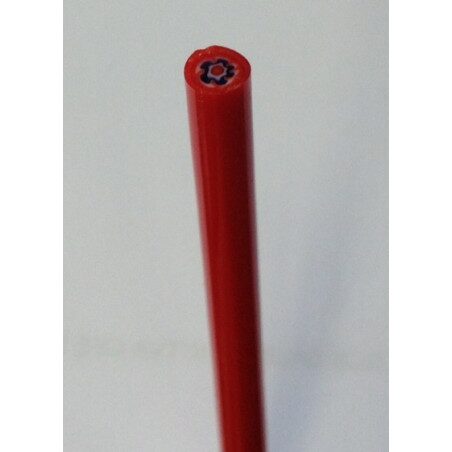 Millefiori rouge fleur bleu tige de verre pour mosaïque diamètre de 4 à 6 mm 30 cm