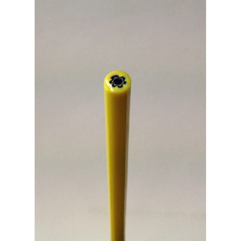 Millefiori jaune fleur bleu tige de verre pour mosaïque diamètre de 4-6 mm 30 cm
