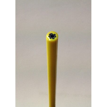 Millefiori jaune fleur bleu tige de verre pour mosaïque diamètre de 4-6 mm 30 cm