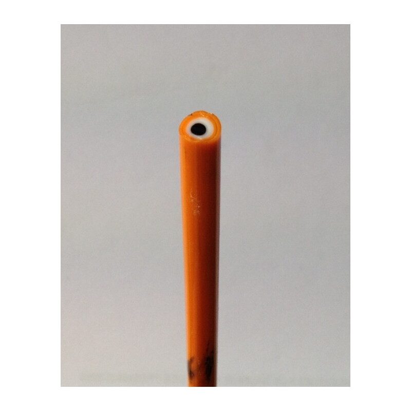 Millefiori orange coeur rond tige de verre pour mosaïque diamètre de 4 à 6 mm 30 cm
