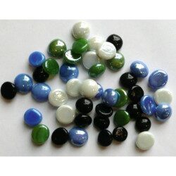 Mix billes de verre plates opaques 20 mm par 200 grammes