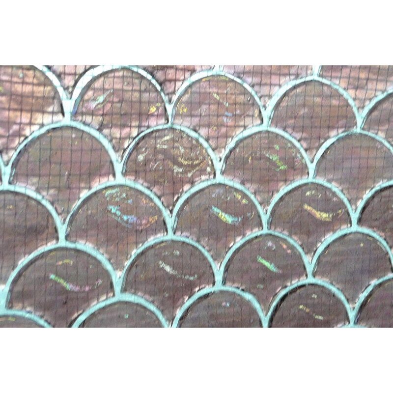 Rose mauve mosaïque écaille en verre nacré vendu par 4