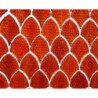 Orange foncé mosaïque palmette en verre nacré vendu par 4
