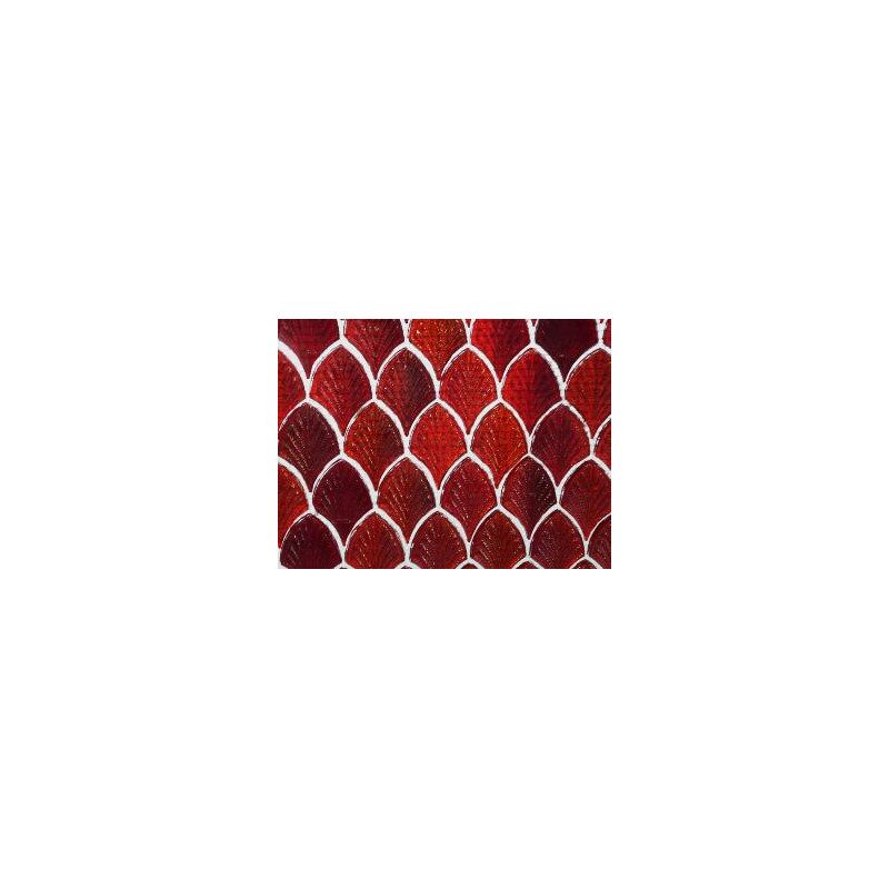 Rouge mosaïque palmette en verre nacré vendu par 4