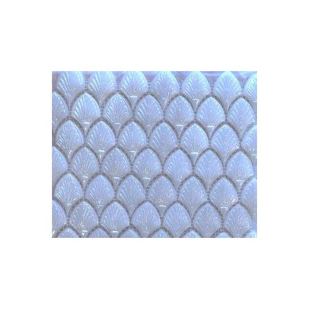 Blanc mosaïque palmette en verre nacré vendu par 4