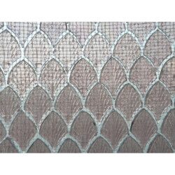 Rose mauve mosaïque palmette en verre nacré vendu par 4