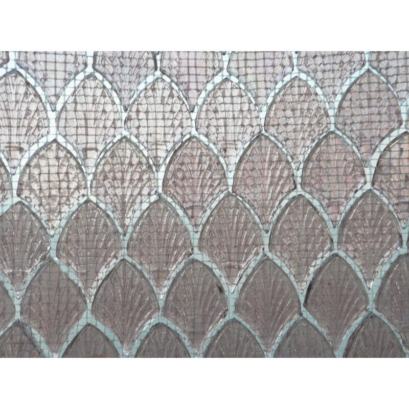 Rose mauve mosaïque palmette en verre nacré vendu par 4