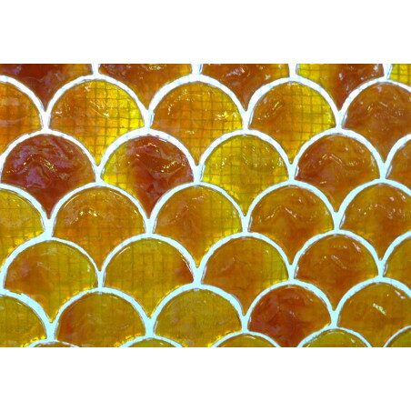 Orange mosaïque orange écaille orange nacré par plaque de 28 par 29.5 cm