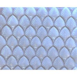 Blanc mosaïque palmette nacré par plaque 31 cm