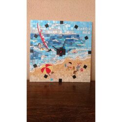 Pendule horloge en mosaïque image modèle pour loisirs créatifs