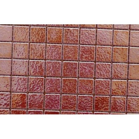 Rouge métallisé mosaïque émaux de Briare cuivre vendu à la tesselle