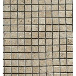 Brun chamois clair brillant mosaïque 1.5 cm marbre plaque de 30.5 par 30.5 cm