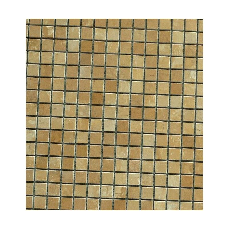 Brun ocre brillant mosaïque 1.5 cm marbre plaque de 30.5