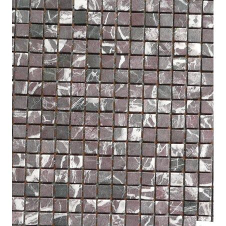 Brun rouge bordeaux blanc mat mosaïque 1.5 cm marbre plaque de 30.5 cm