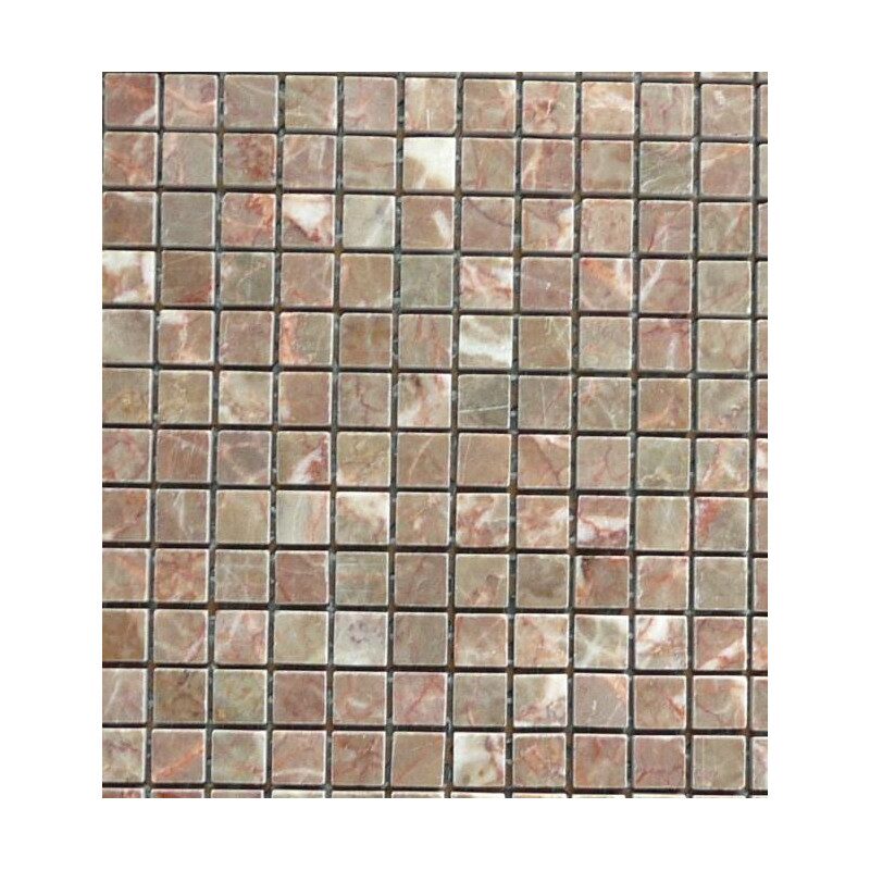 Rose brun brillant mosaïque 1.5 cm marbre plaque de 30.5 cm
