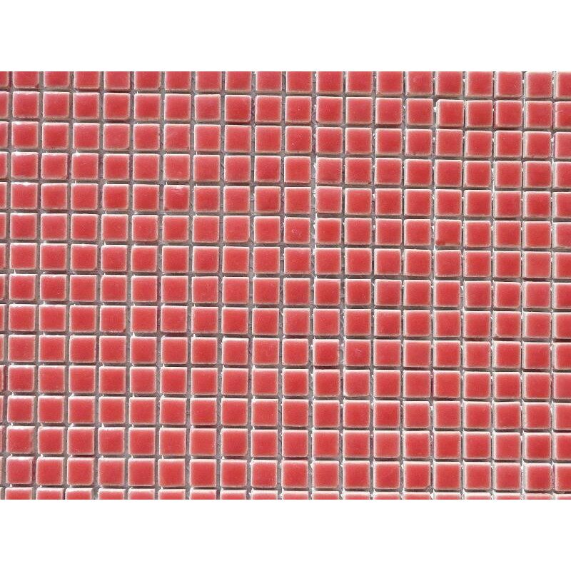 Rouge brique micro mosaïque brillant par plaque 30 cm
