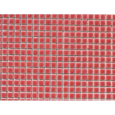 Rouge brique micro mosaïque brillant par plaque 30 cm