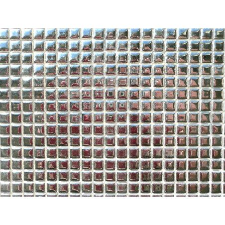 Gris argent micro mosaïque brillant 10mm plaque 30 cm