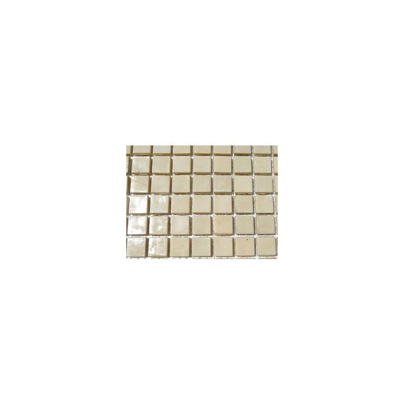 Mosaïque blanc ivoire émaux de venise vendu par 25 carreaux de 1.5 par 1.5cm