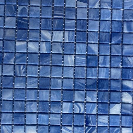 Mosaïque bleu gris marbré émaux de venise 1.5 cm vendu par 25 carreaux de 1.5 par 1.5cm
