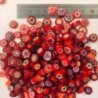 Millefiori rouge camaïeu diamètre de 8-12 mm par 50g