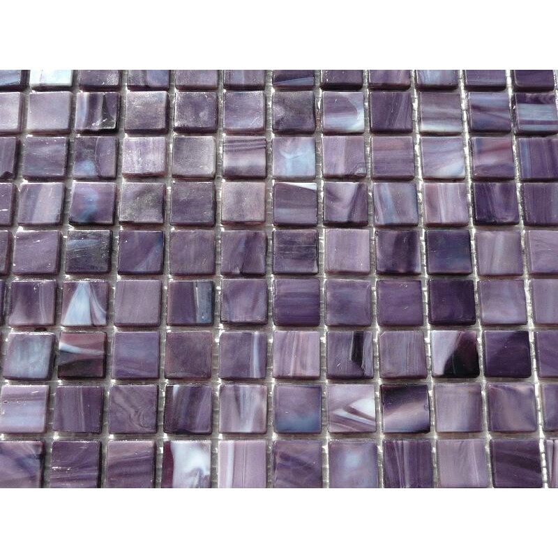 Mosaïque rose mauve foncé marbré émaux de Venise vendu par 25 carreaux de 1.5 par 1.5cm