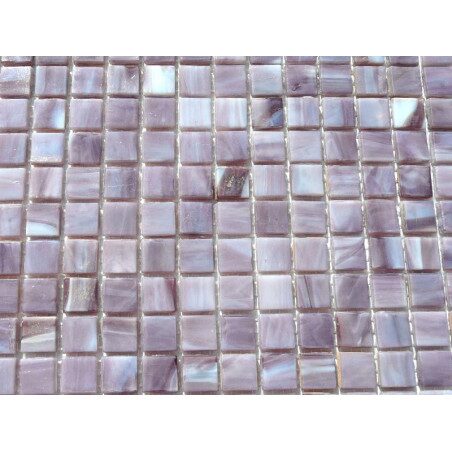 Mosaïque rose mauve clair marbré émaux de Venise vendu par 25 carreaux de 1.5 par 1.5cm