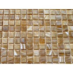 Mosaïque brun ambre marbré émaux de Venise vendu par 25 carreaux de 1.5 par 1.5cm