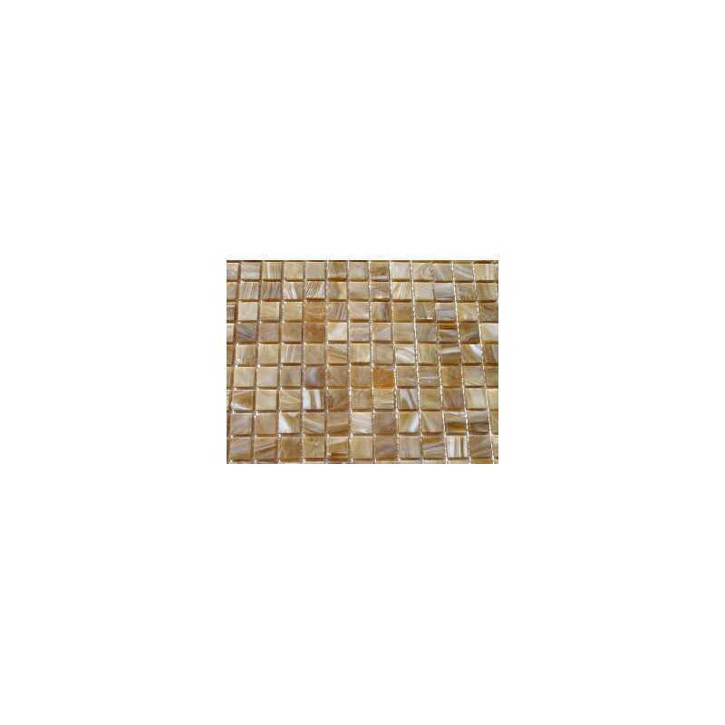 Mosaïque brun ambre marbré émaux de Venise vendu par 25 carreaux de 1.5 par 1.5cm