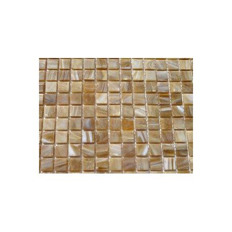 Mosaïque brun ambre marbré émaux de Venise vendu par 25 carreaux de 1.5 par 1.5cm