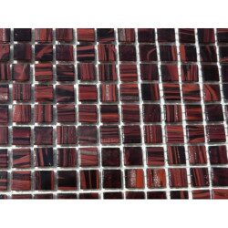 Rouge micro 1 cm mosaïque gemme pâte de verre par 80 carreaux