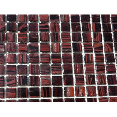 Rouge micro 1 cm mosaïque gemme pâte de verre par 80 carreaux
