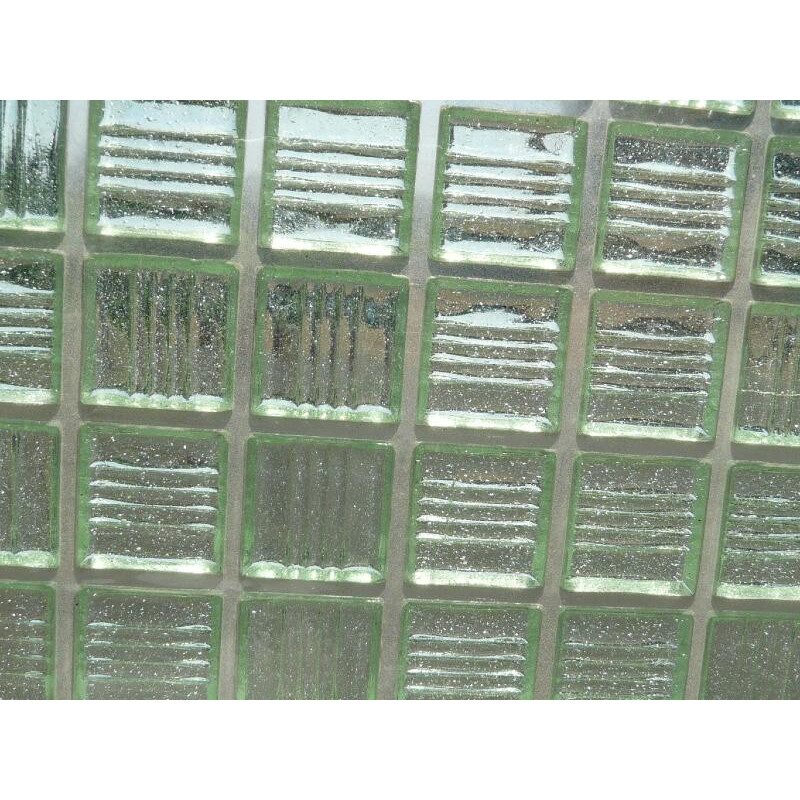 Vert clair mosaïque pate de verre translucide par 25 carreaux