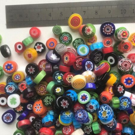 Millifiori polis mix couleurs diamètre de 8 à 12 mm NEW par 50 grammes