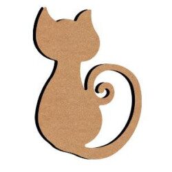Chat spirale 15 cm support bois pour mosaïque