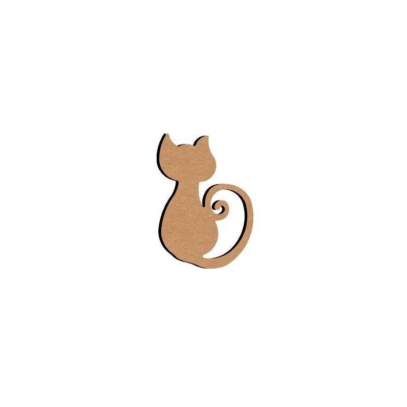 Chat spirale 15 cm support bois pour mosaïque