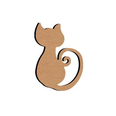 Chat spirale 15 cm support bois pour mosaïque