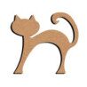 Chat debout queue en haut 15 cm support bois pour mosaïque