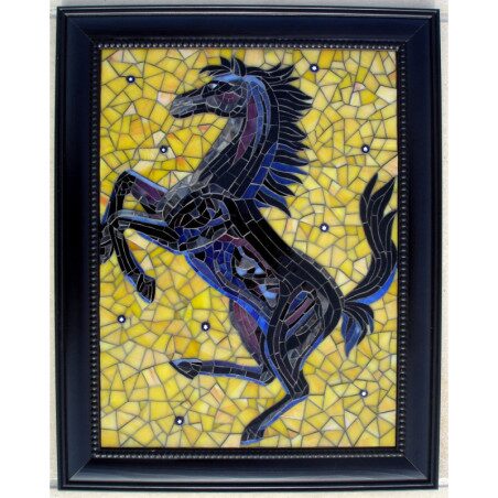 Cheval cabré 15 cm support bois pour mosaïque