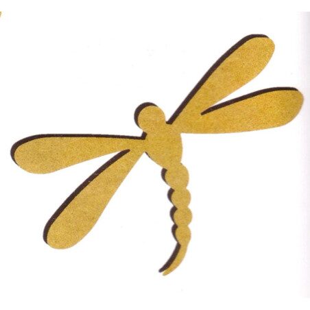 Libellule 15 cm support bois pour mosaïque