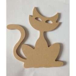 Chat crap 15 cm support bois pour mosaïque