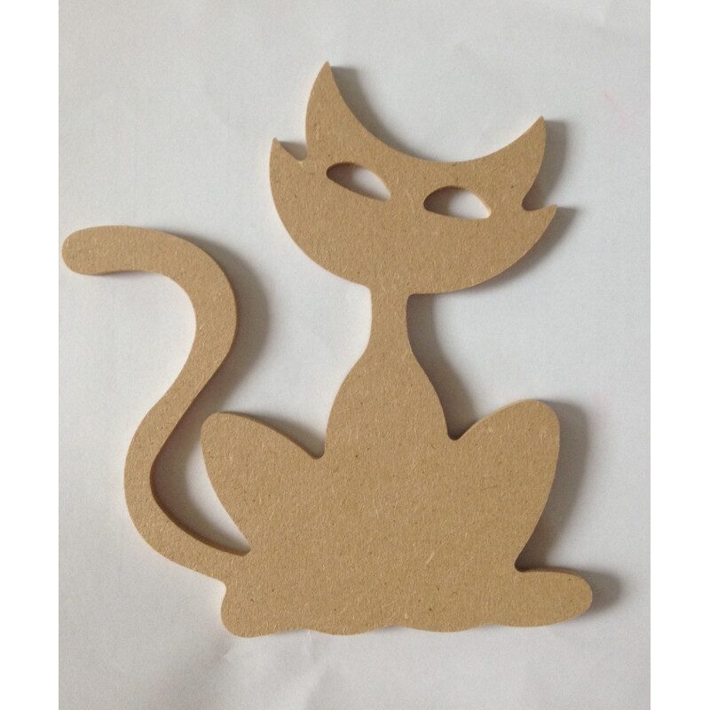 Chat crap 15 cm support bois pour mosaïque