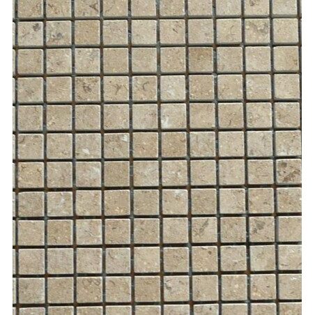 Brun chamois clair brillant mosaïque 1.5 cm marbre plaque de 36 carreaux