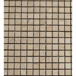 Brun clair aspect bois mosaïque 1.5 cm marbre mat plaque de 36 carreaux
