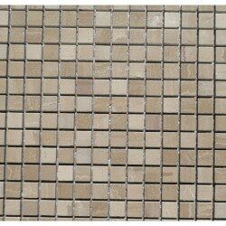 Brun ivoire brillant mosaïque 1.5 cm marbre plaque de 36 carreaux