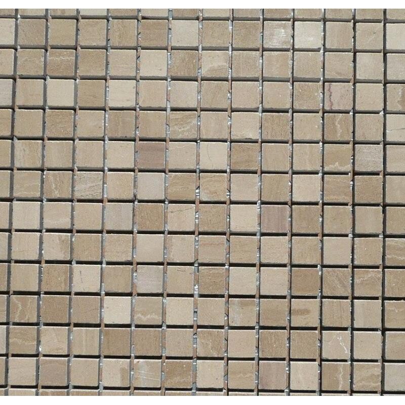 Brun ivoire brillant mosaïque 1.5 cm marbre plaque de 36 carreaux
