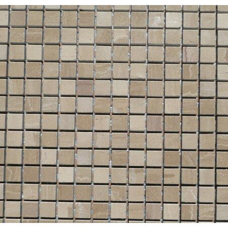 Brun ivoire brillant mosaïque 1.5 cm marbre plaque de 36 carreaux